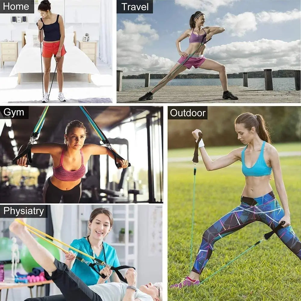 11PCS Latex Resistance Bands Set