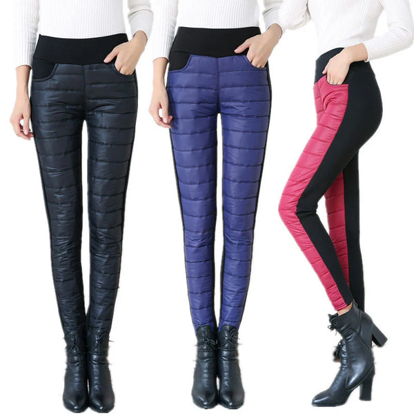 Women’s Winter Warm Ski Trousers - High Waist Down Pants
