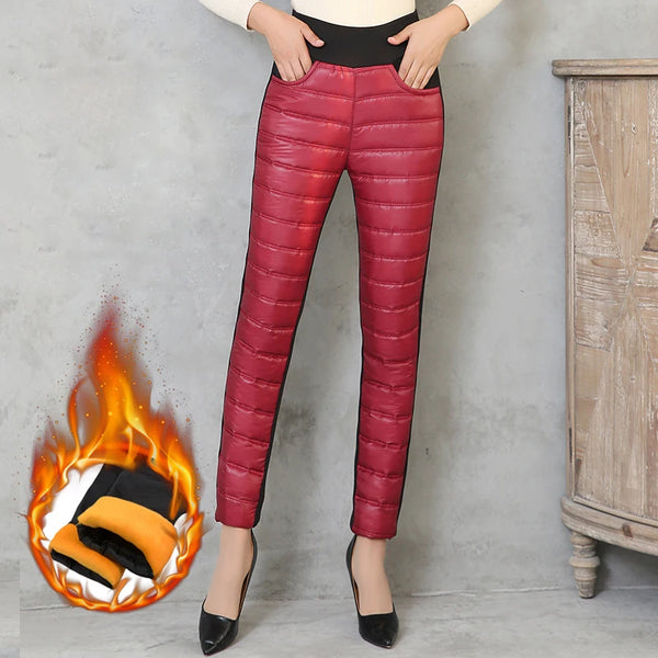 Women’s Winter Warm Ski Trousers - High Waist Down Pants