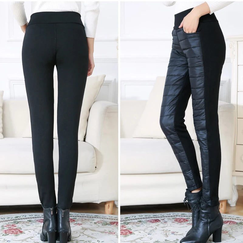 Women’s Winter Warm Ski Trousers - High Waist Down Pants
