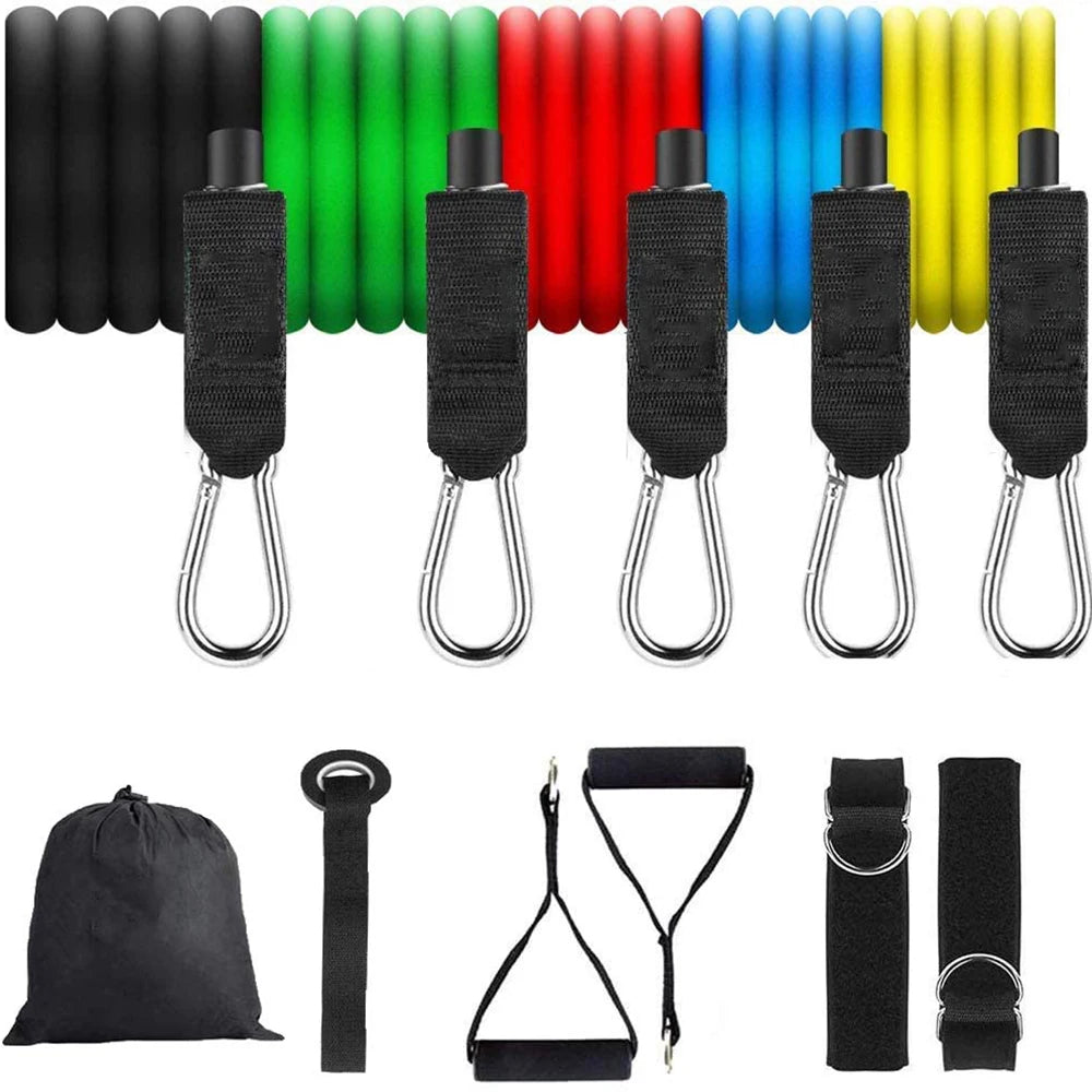 11PCS Latex Resistance Bands Set