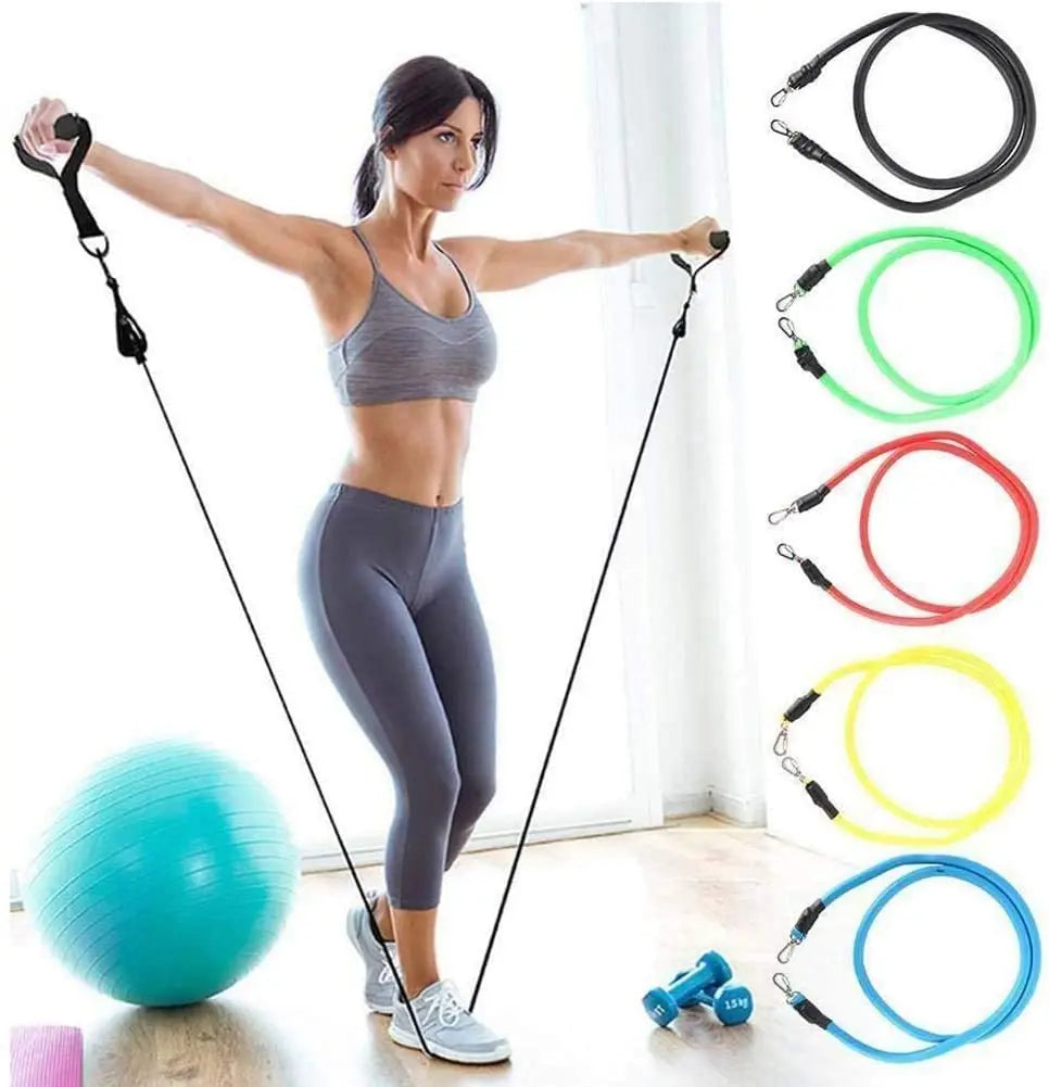 11PCS Latex Resistance Bands Set