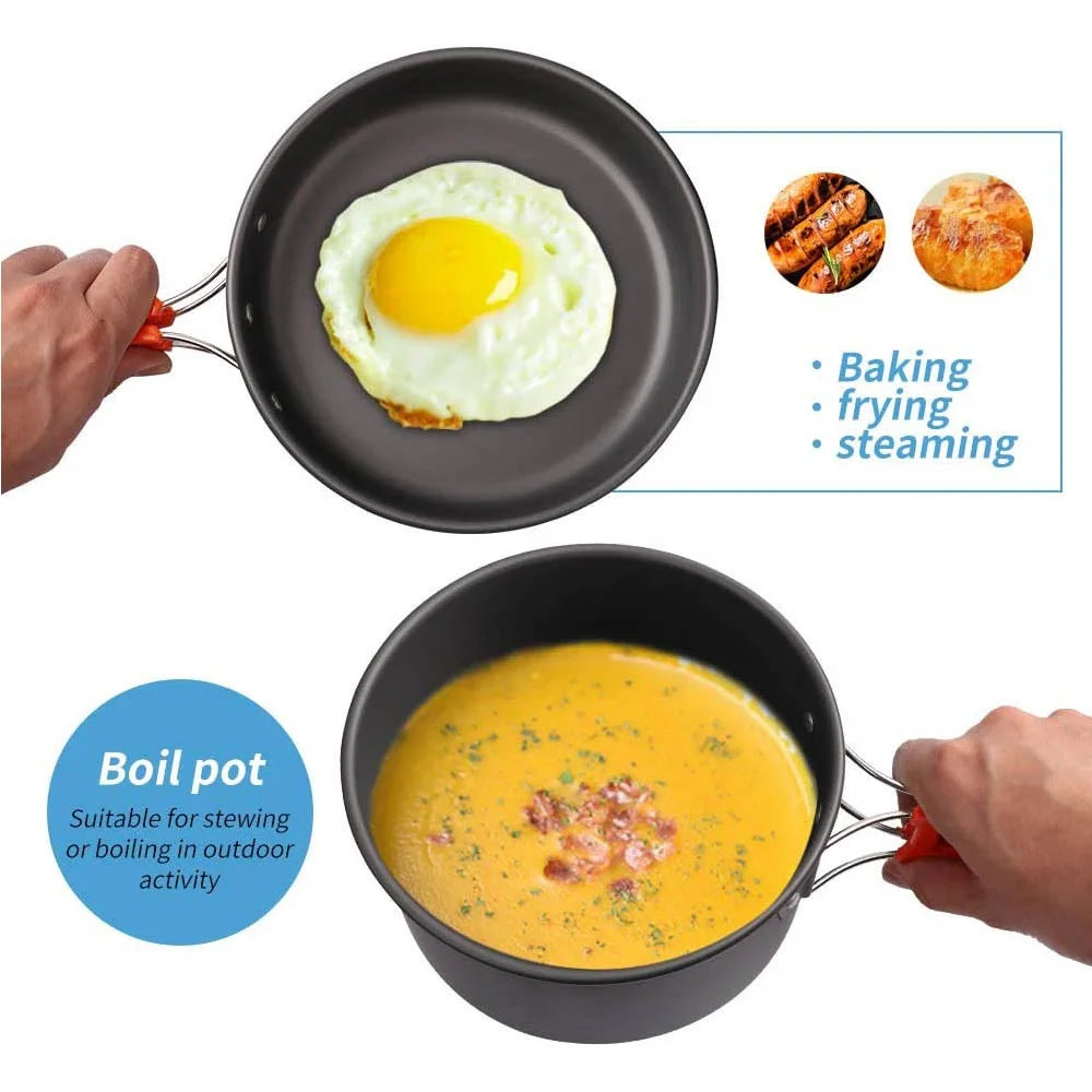 Camping Cookware Set for 2-3 People