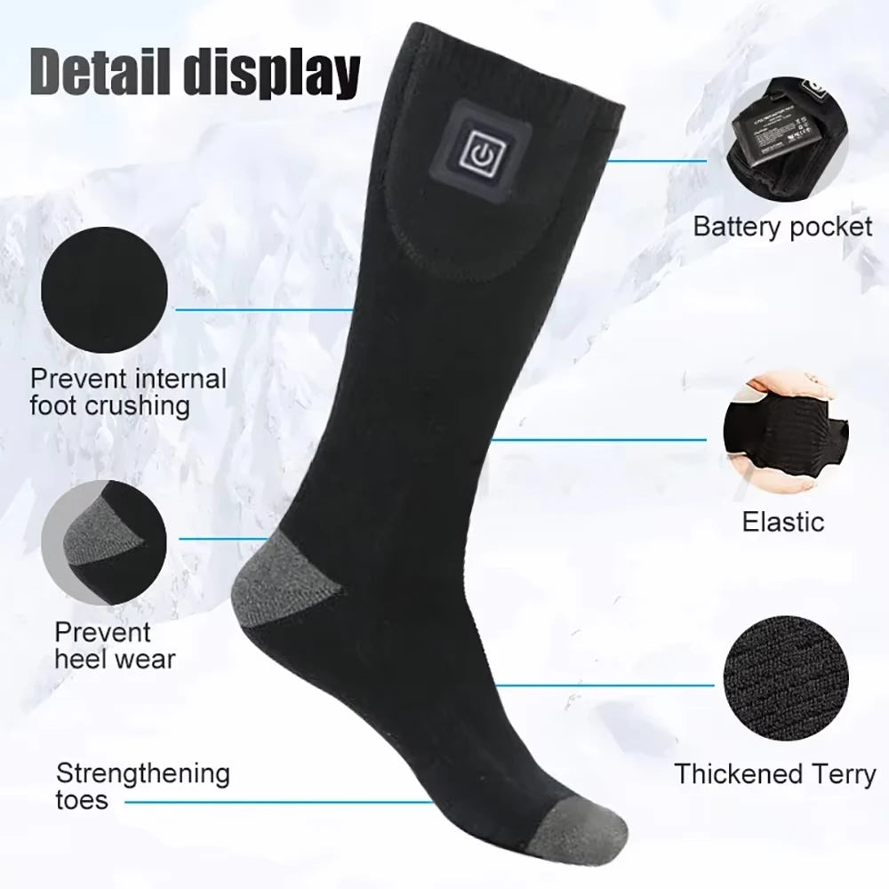 65℃ Electric Heated Socks with Battery for Winter Sports