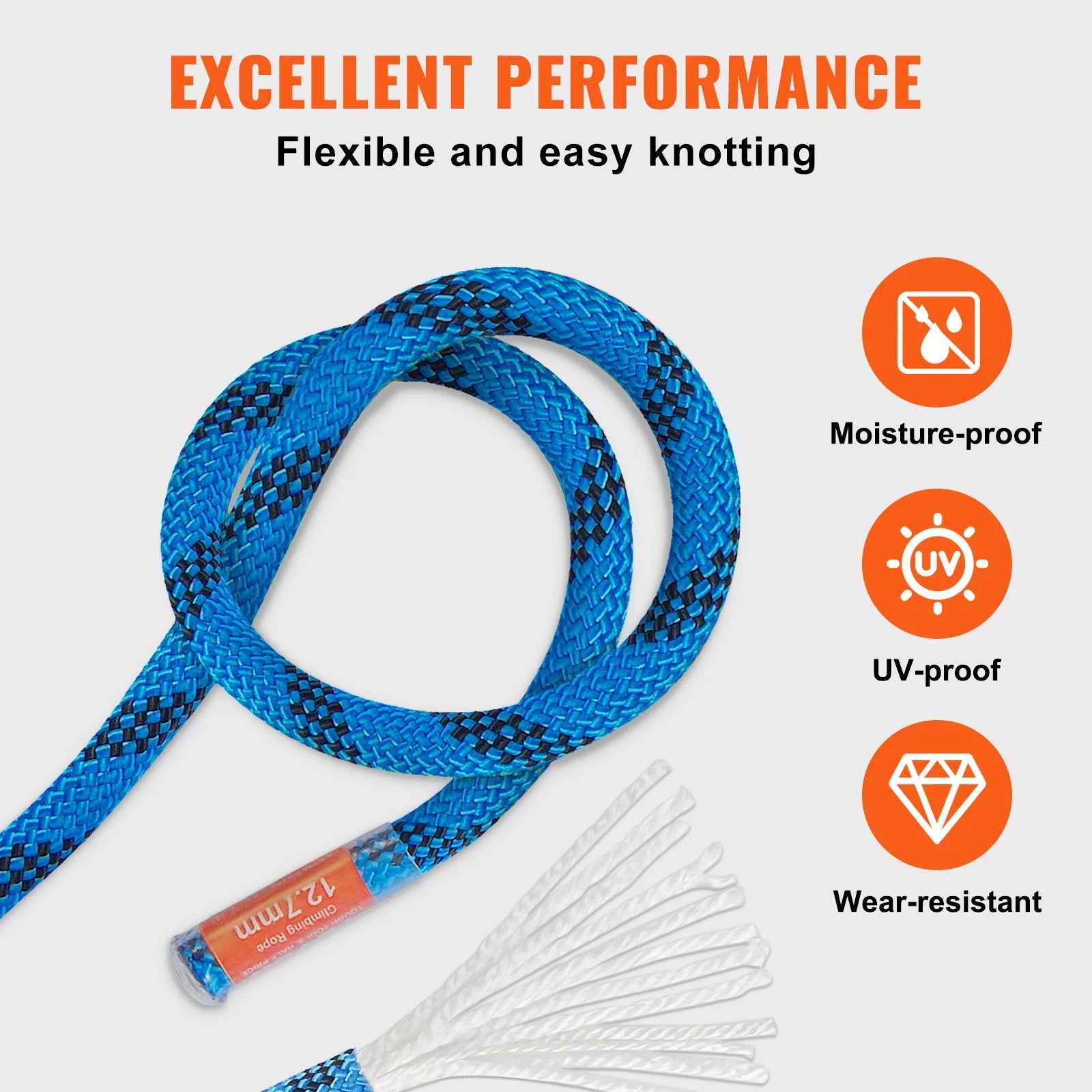 VEVOR 12.7mm Static Climbing Rope with Hooks
