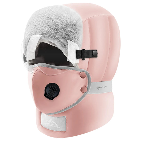 Outdoor Winter Warm Thicken Ski Hat with Goggles