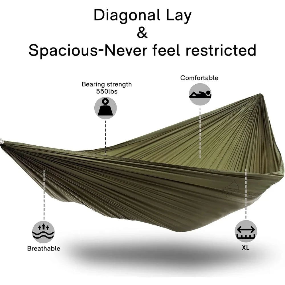 12Ft Camping Hammock with Mosquito Net – Double, Portable & Durable