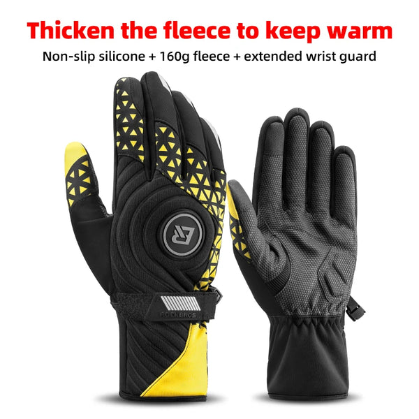 ROCKBROS Winter Bike Gloves Touch Screen & Shockproof