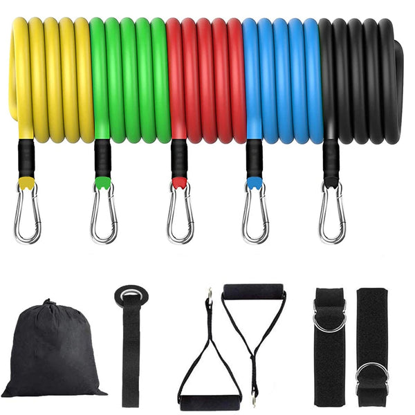 11PCS Latex Resistance Bands Set