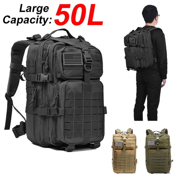 50L Tactical Backpack – Waterproof & Durable