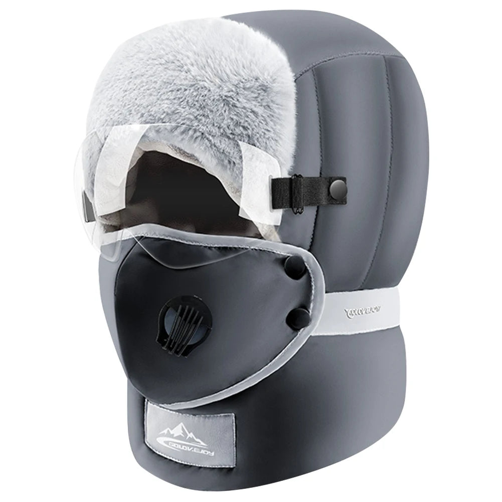Outdoor Winter Warm Thicken Ski Hat with Goggles