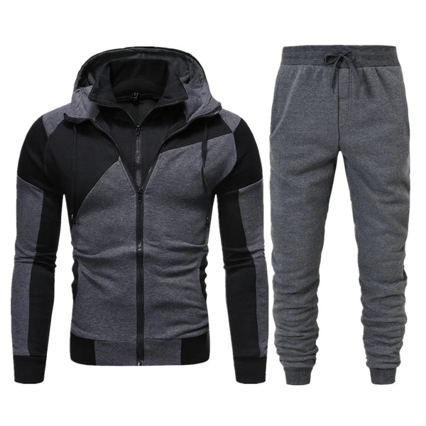 Men's Spring Two-Piece Zipper Sweatpants Set