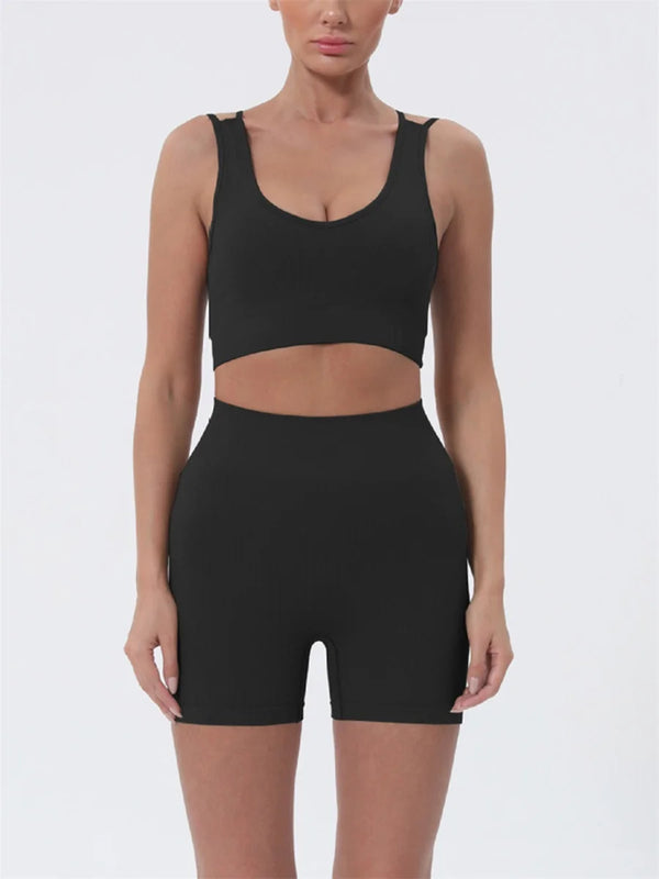 Women's Summer 2-Piece Crop Top & Shorts Set