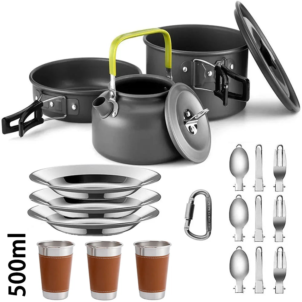 Camping Cookware Set for 2-3 People