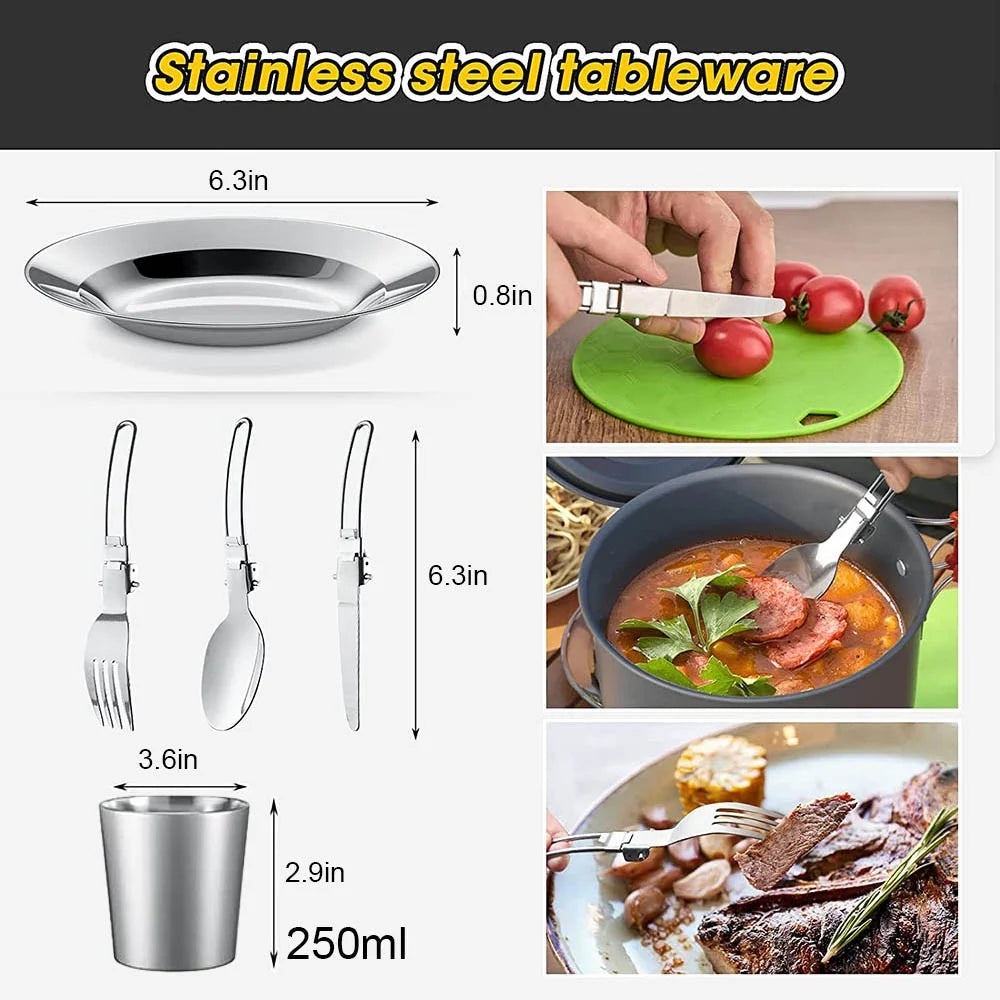 Camping Cookware Set for 2-3 People