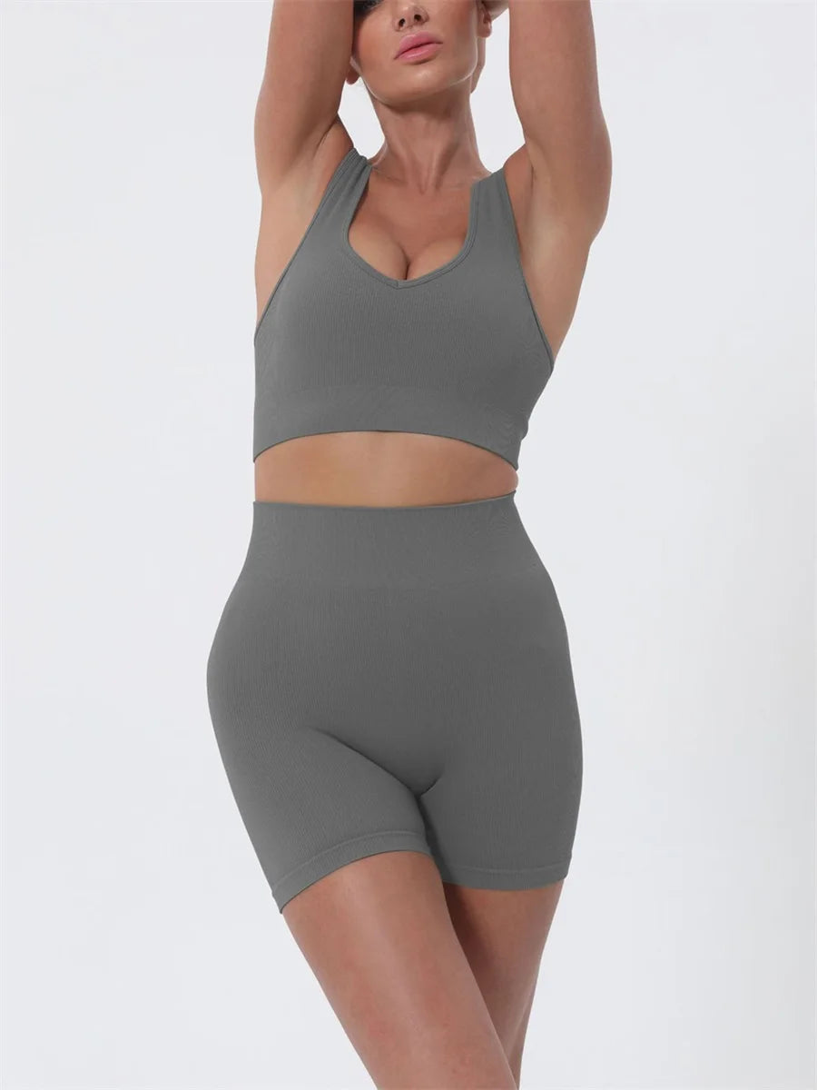 Women's Summer 2-Piece Crop Top & Shorts Set