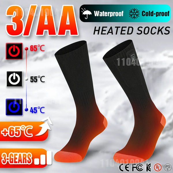 65℃ Electric Heated Socks with Battery for Winter Sports