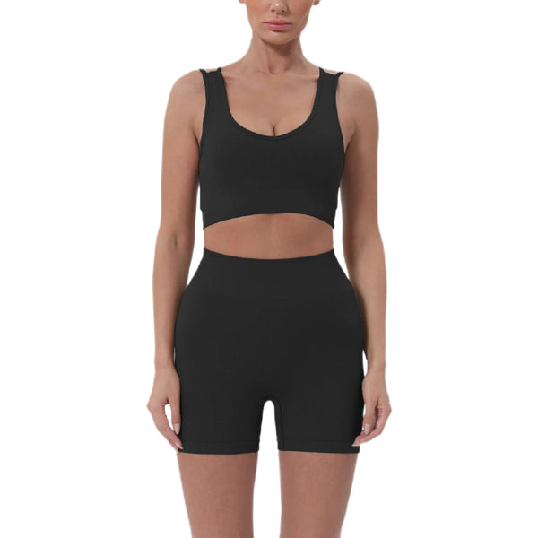 Women's Summer 2-Piece Crop Top & Shorts Set